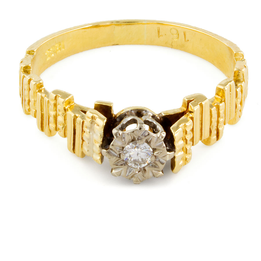 18ct Gold Diamond Ring Size N